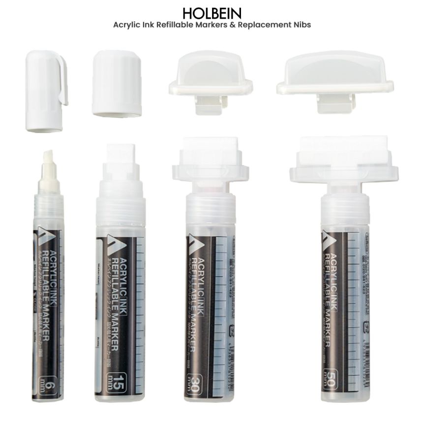 Holbein Acrylic Ink Refillable Markers & Replacement Nibs