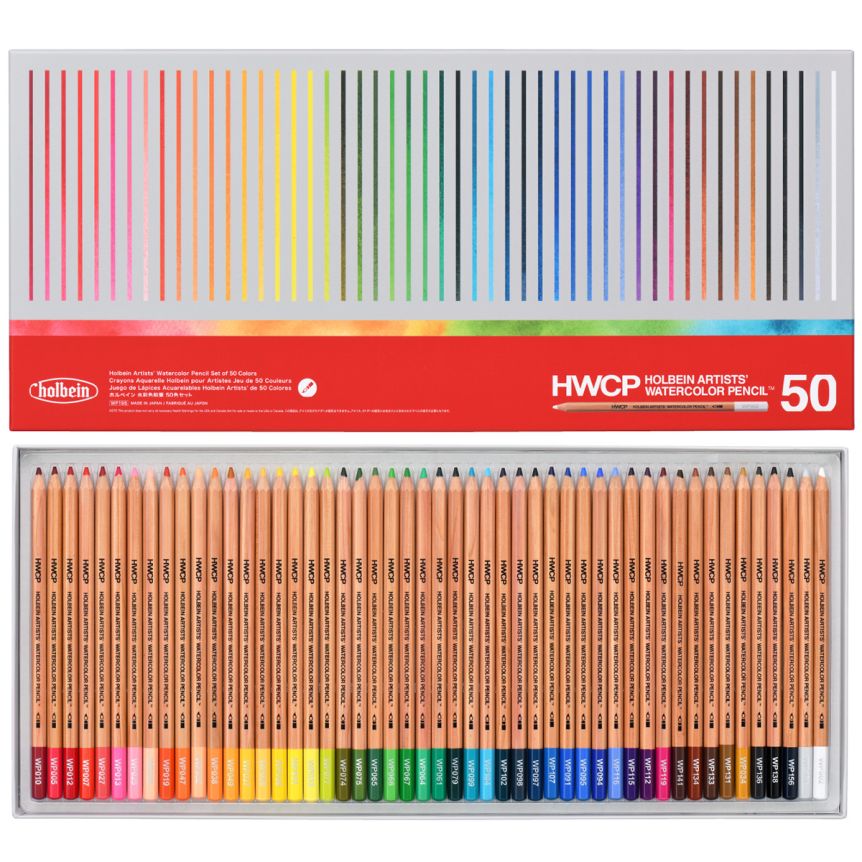 Holbein Artists' Watercolor Pencil Set of 50 - Assorted Colors