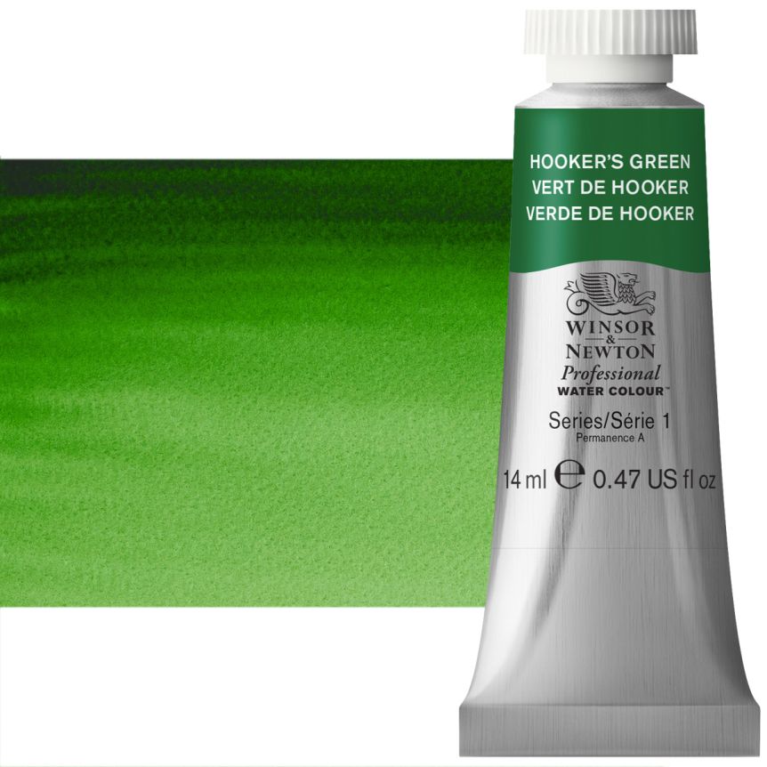 Winsor & Newton Professional Watercolor - Hooker's Green, 14ml Tube
