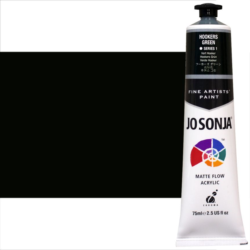 Jo Sonja Matte Flow Artist Acrylic - Hooker's Green, 75ml Tube