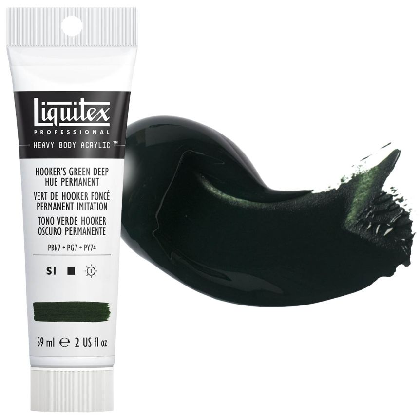 Liquitex Heavy Body Acrylic - Hooker's Green Deep Hue, 2oz Tube