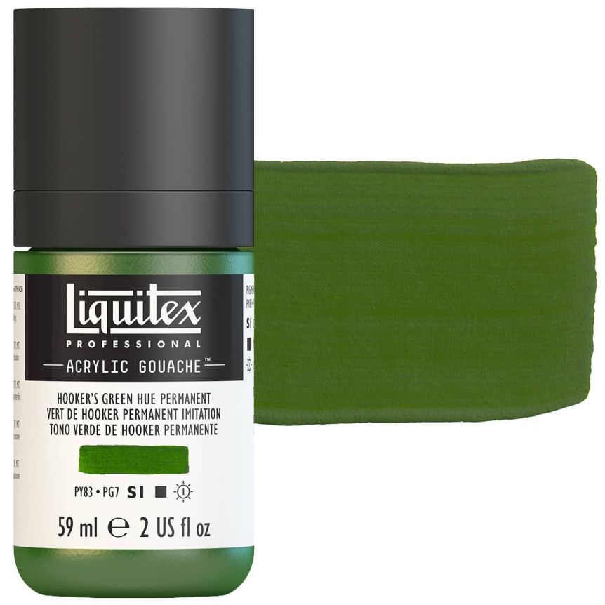 Liquitex Professional Acrylic Gouache - Hooker's Green Hue Permanent, 2oz Bottle