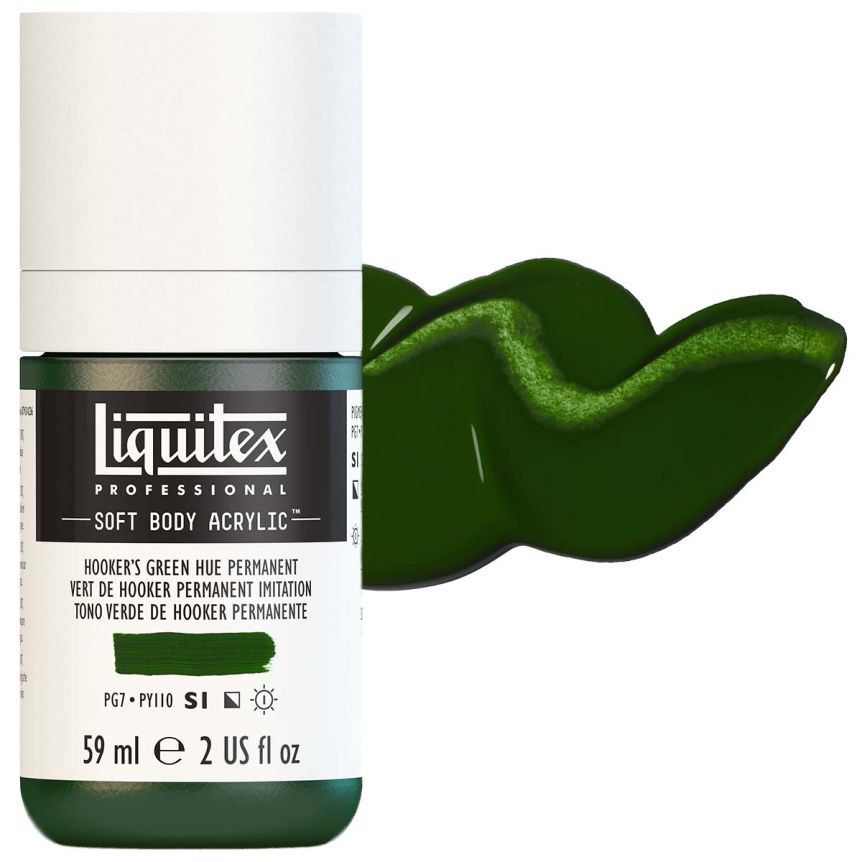 Liquitex Professional Soft Body Acrylic - Hookers Green Hue Permanent, 2oz Bottle