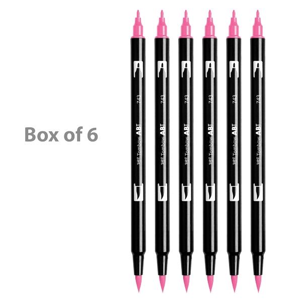 Tombow Dual Brush Pens Box of 6 Hot Pink