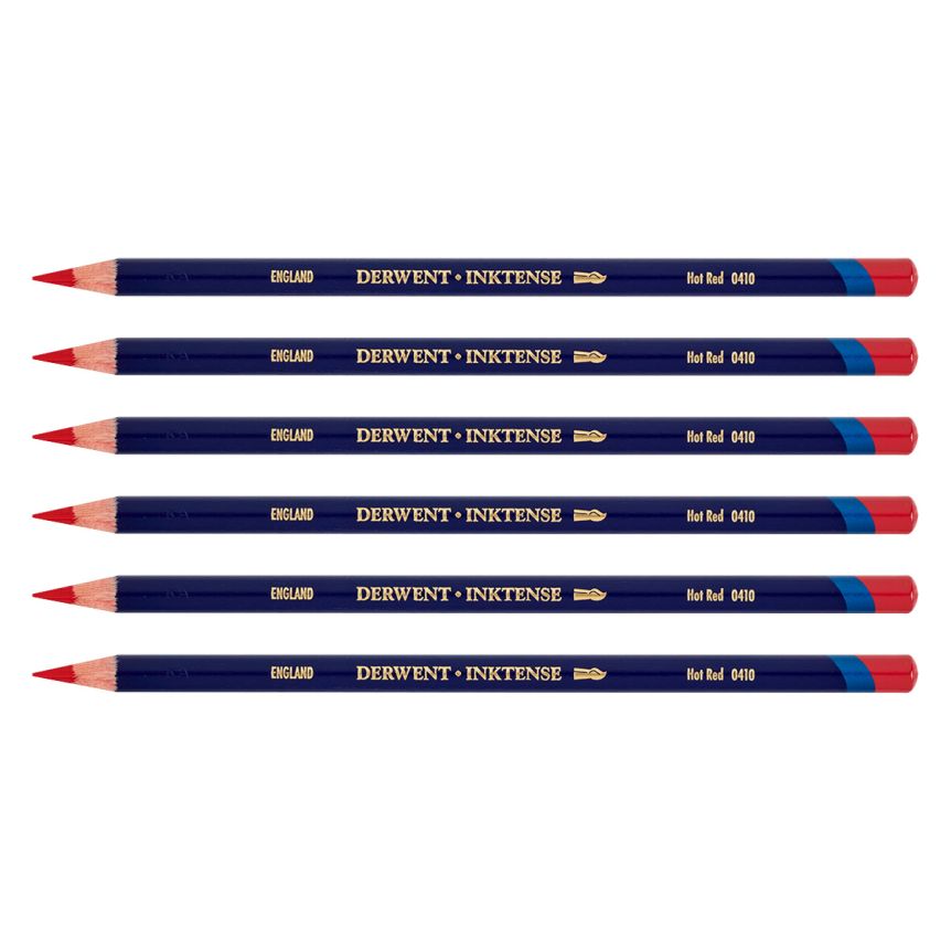 Derwent Inktense Pencil - Hot Red (Box of 6)