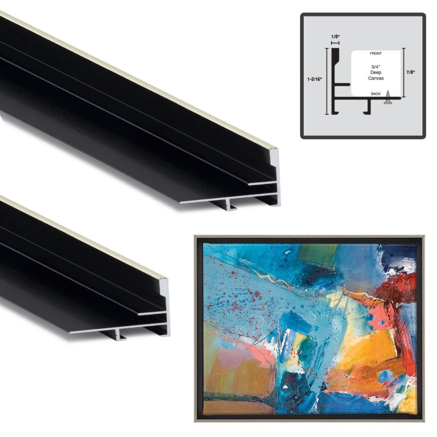 Illusions Aluminum Frame Kit Pair, 9" Black/Silver Leaf - Standard 7/8" Deep