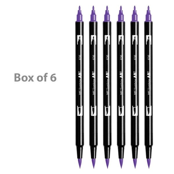 Tombow Dual Brush Pens Box of 6 Imperial Purple