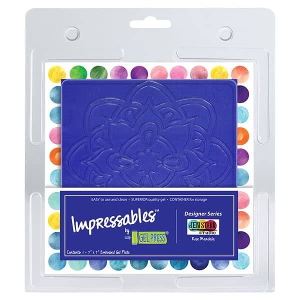 Impressables Texture Gel Plate Rose Mandala 7X7"