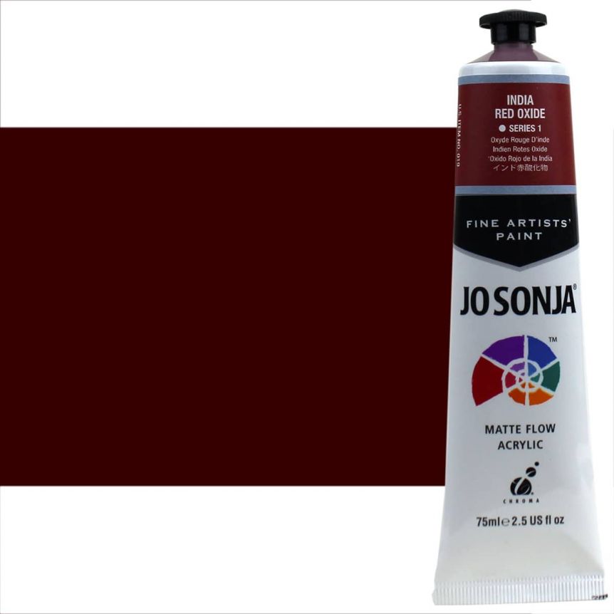 Jo Sonja Matte Flow Artist Acrylic - India Red Oxide, 75ml Tube