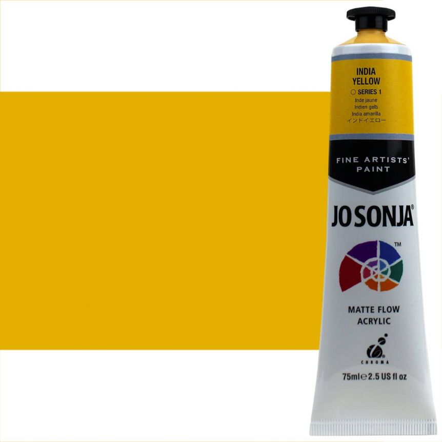 Jo Sonja Matte Acrylic - India Yellow, 75ml Tube