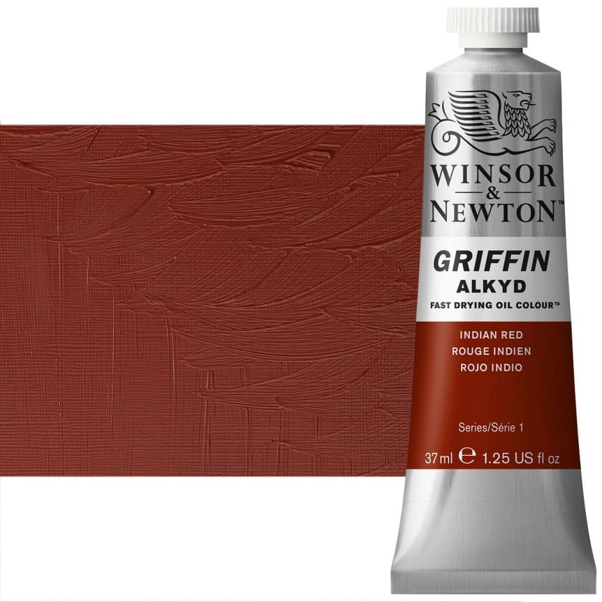 Winsor & Newton Griffin Alkyd Fast-Drying Oil Color - Indian Red, 37ml Tube