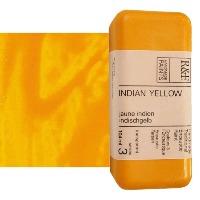 R&F Encaustic Handmade Paint 104 ml Block - Indian Yellow