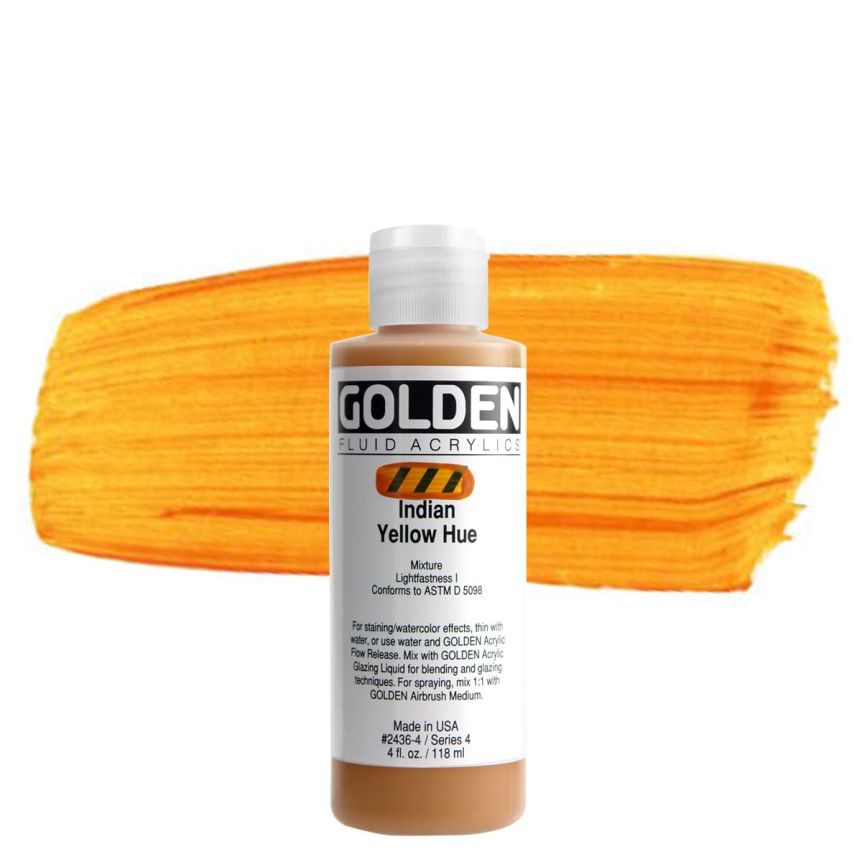 GOLDEN Fluid Acrylics Indian Yellow Hue, 4oz