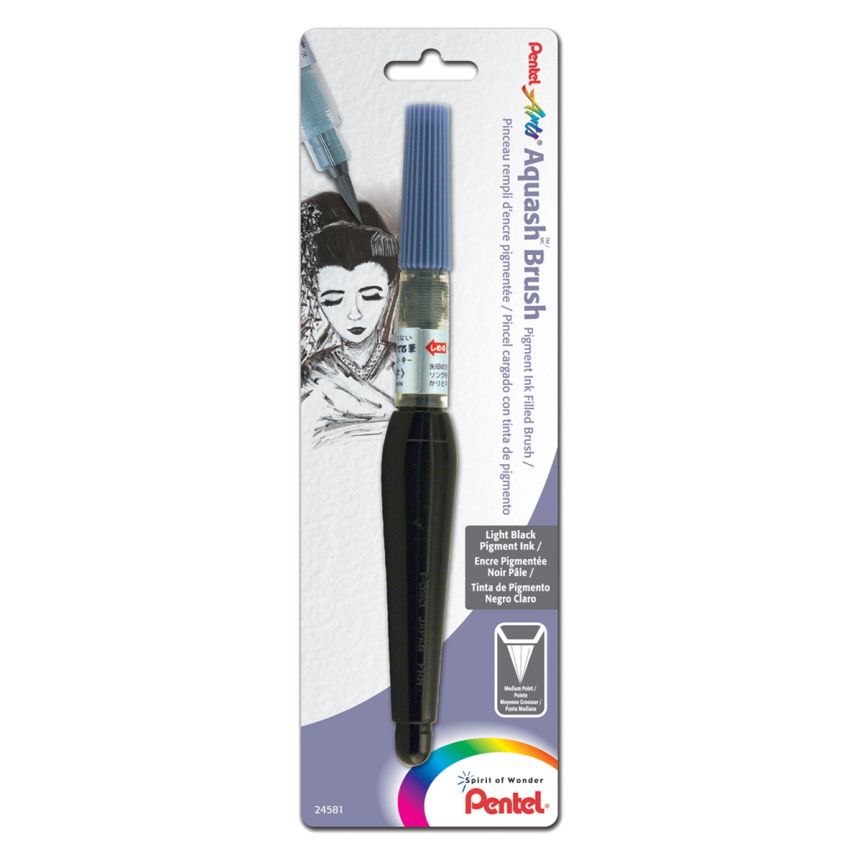 Pentel Arts Color Brush Pen Fine Tip Black Pigment Ink