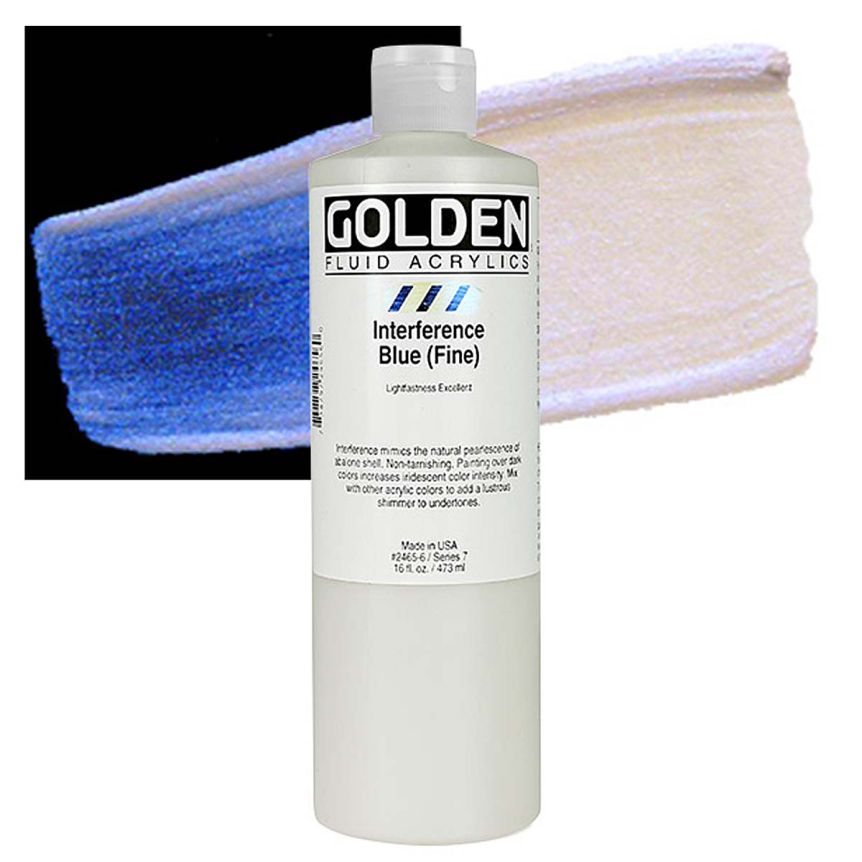 GOLDEN Fluid Acrylics Interference Blue (Fine) ,16oz