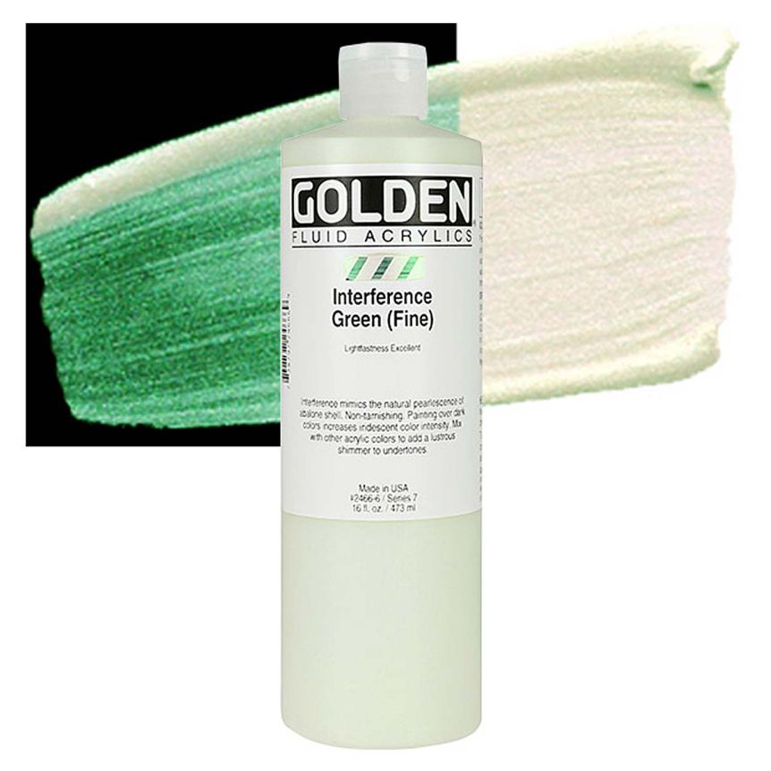 GOLDEN Fluid Acrylics Interference Green (Fine), 16oz
