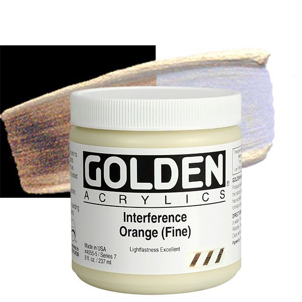 GOLDEN Heavy Body Acrylic 8 oz Jar - Interference Orange