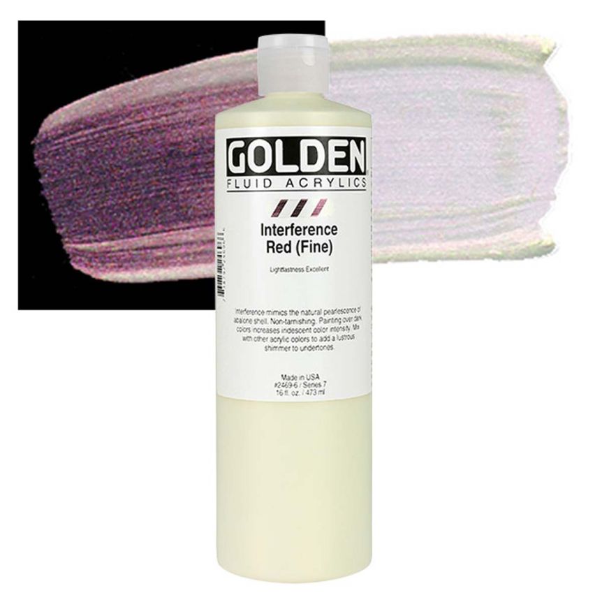 GOLDEN Fluid Acrylics Interference Red (Fine) , 16oz