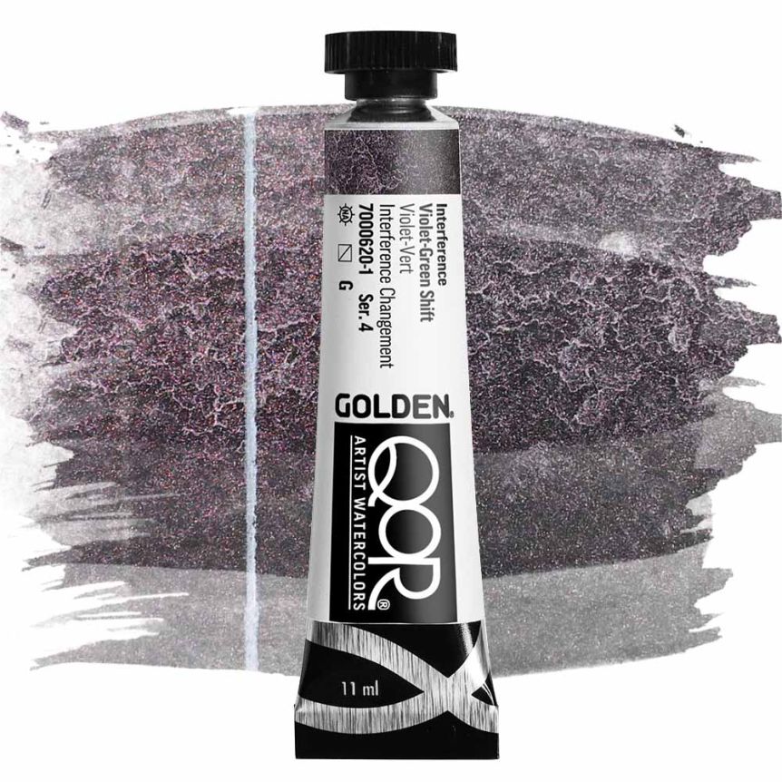 QoR Watercolor Paint - Interference Violet-Green Shift, 11ml Tube