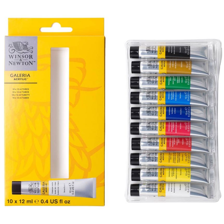 Winsor & Newton Galeria Flow Acrylic - Introduction Set of 10, 12ml Colors