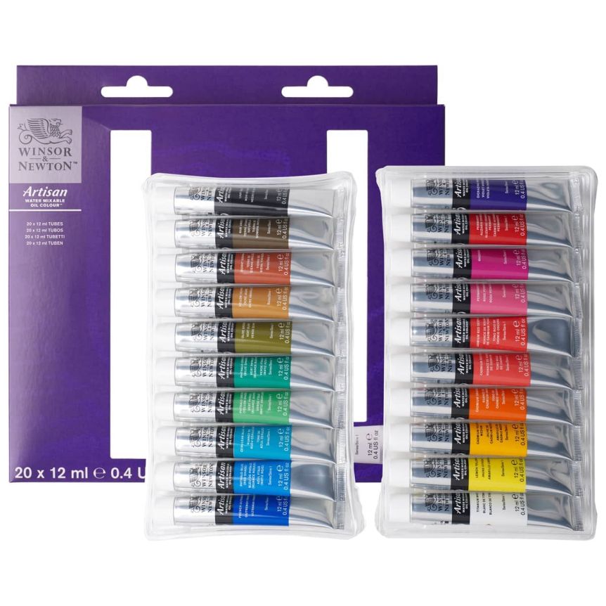 Winsor & Newton Artisan Water Mixable Oil Paint - Set of 10 Colors, 1.25  tubes