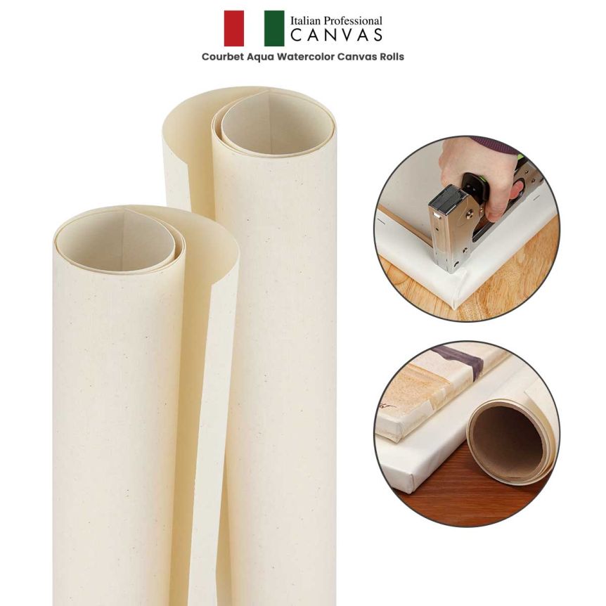Courbet Aqua Watercolor Professional Canvas Roll