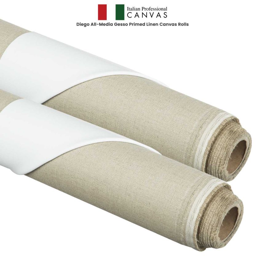 Diego All-Media Gesso Primed Professional Linen Canvas Rolls