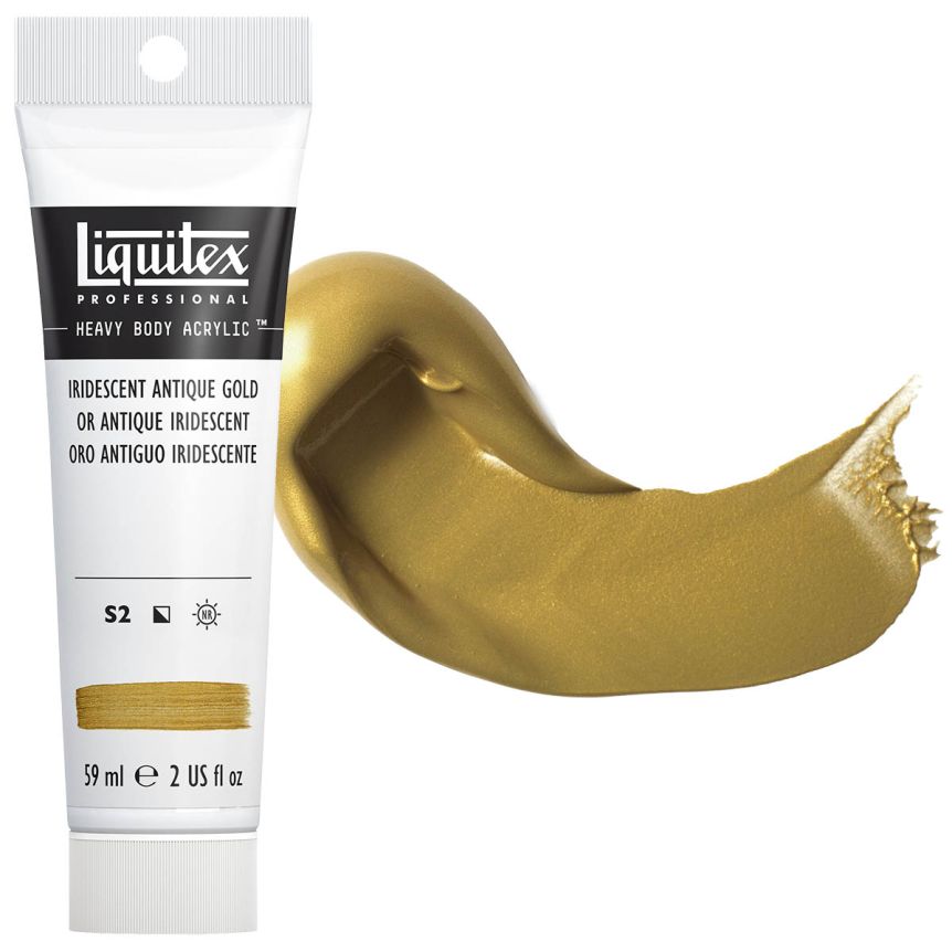 Liquitex Heavy Body Acrylic - Iridescent Antique Gold, 2oz Tube
