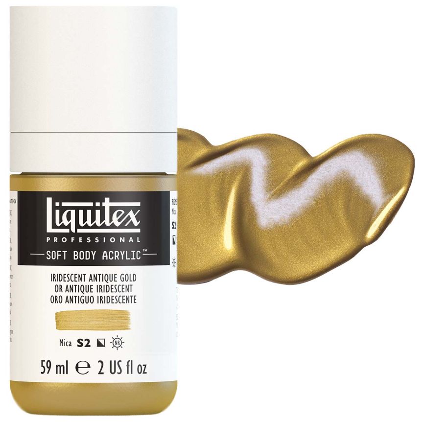 Liquitex Professional Soft Body Acrylic - Iridescent Antique Gold, 2oz Bottle