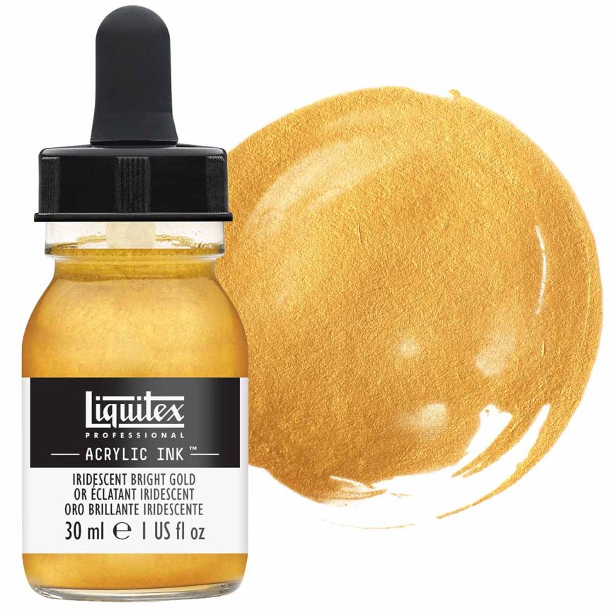 Liquitex Acrylic Ink - Iridescent Bright Gold, 30ml Bottle
