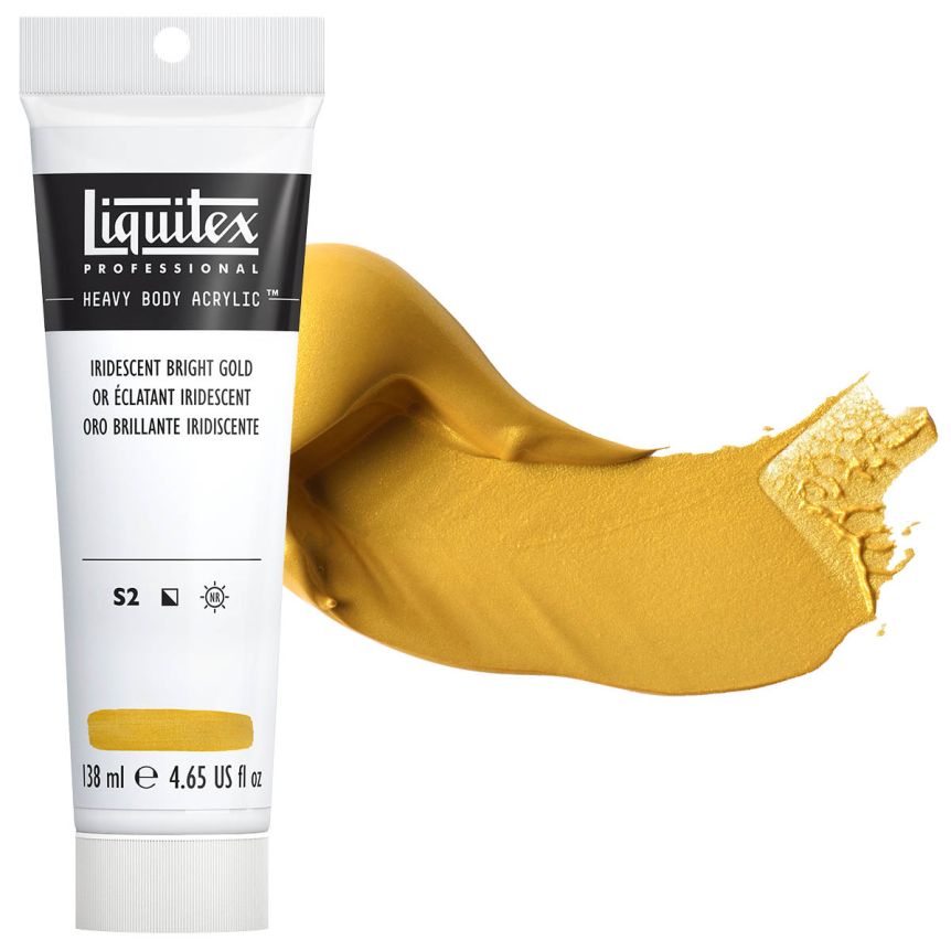 Liquitex Heavy Body Acrylic - Iridescent Bright Gold, 4.65oz Tube
