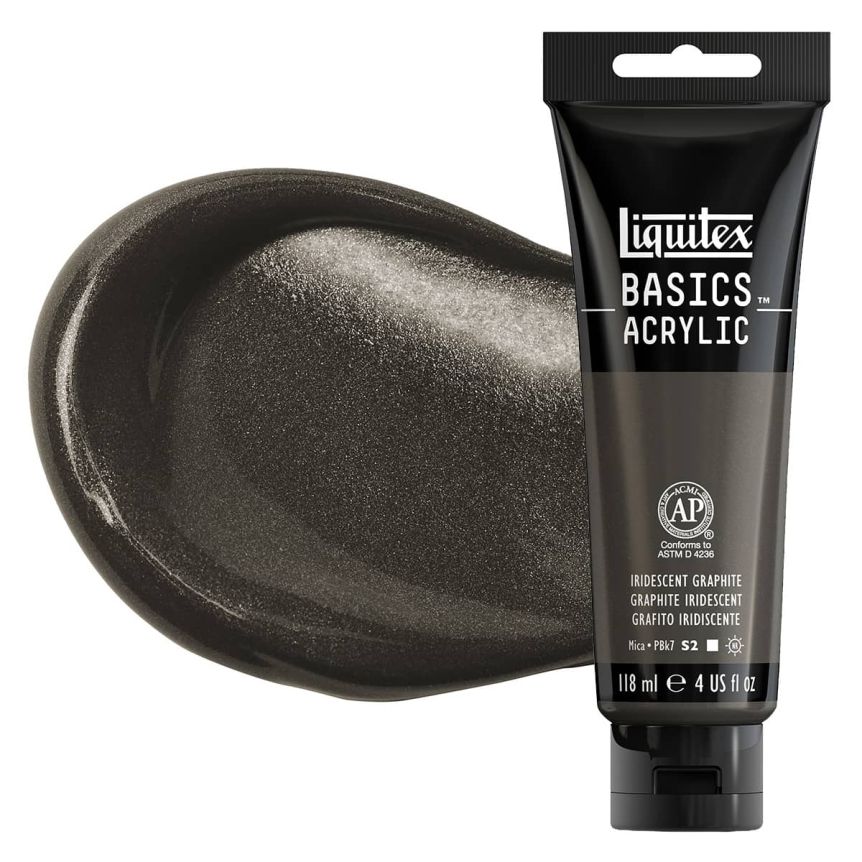 Liquitex Basics Acrylic Paint - Iridescent Graphite, 4oz Tube