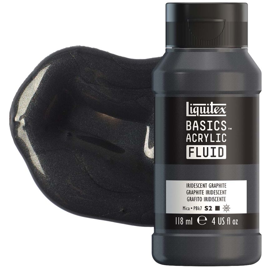 Liquitex BASICS Acrylic Fluid - Iridescent Graphite, 4oz Bottle