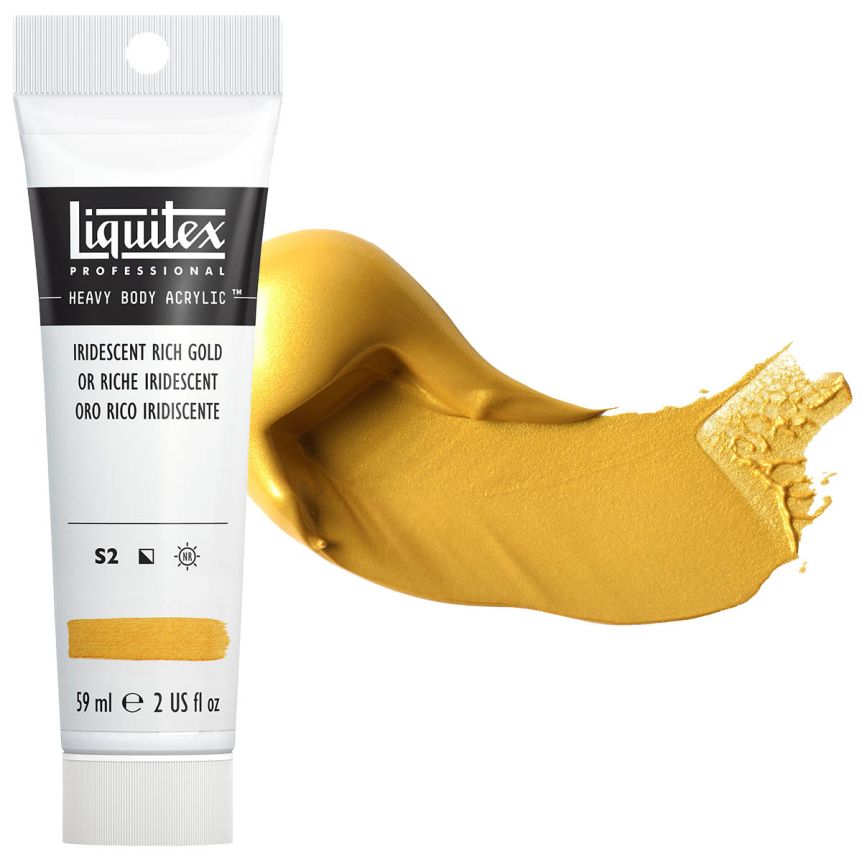 Liquitex Heavy Body Acrylic - Iridescent Rich Gold, 2oz Tube