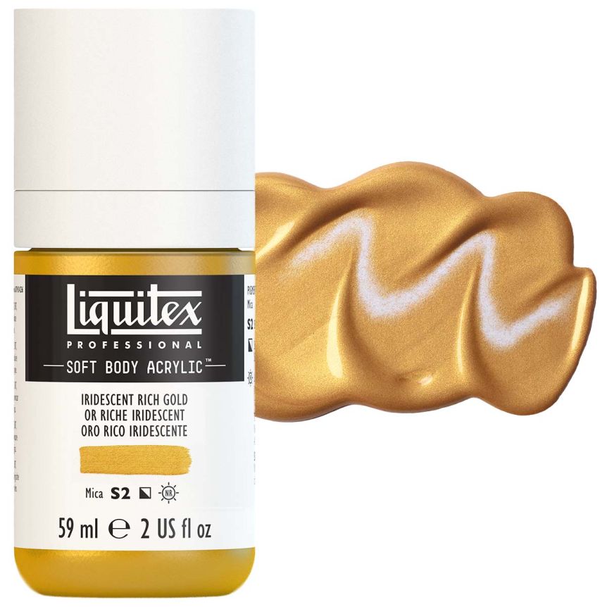 Liquitex Professional Soft Body Acrylic - Iridescent Rich Gold, 2oz Bottle
