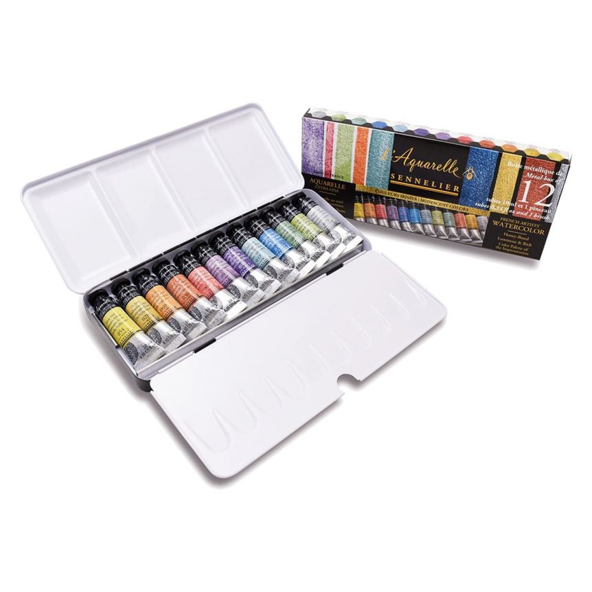  Sennelier French Artists Watercolor Travel Set, 12 Count (Pack  of 1), Multicolor