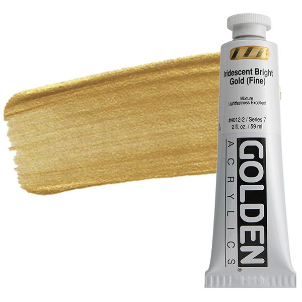 GOLDEN Heavy Body Acrylics - Iridescent Bright Gold, 2oz Tube