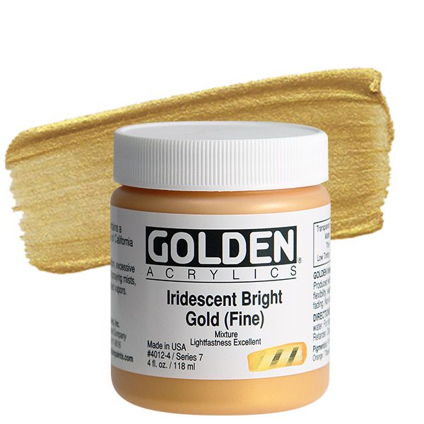 GOLDEN Heavy Body Acrylic 4 oz Jar - Iridescent Bright Gold