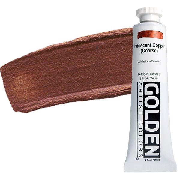 GOLDEN Heavy Body Acrylic 2 oz Tube - Iridescent Copper (Coarse)