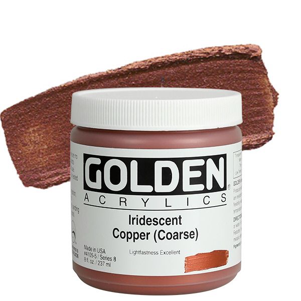 GOLDEN Heavy Body Acrylic 8 oz Jar - Iridescent Copper (Coarse)