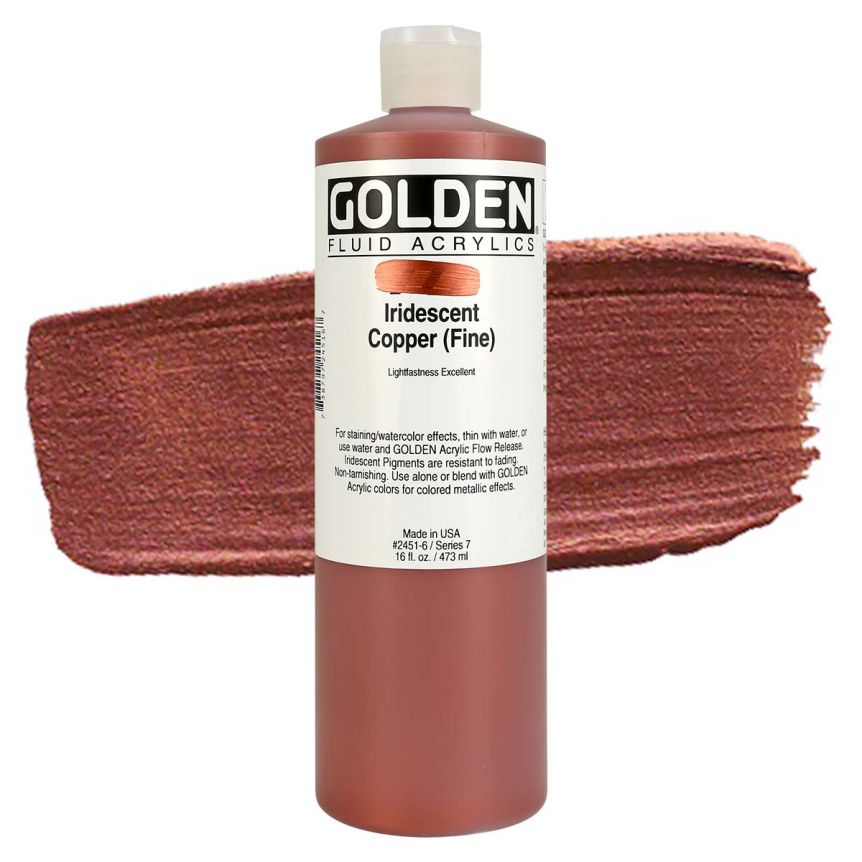GOLDEN Fluid Acrylics Iridescent Copper (Fine), 16oz