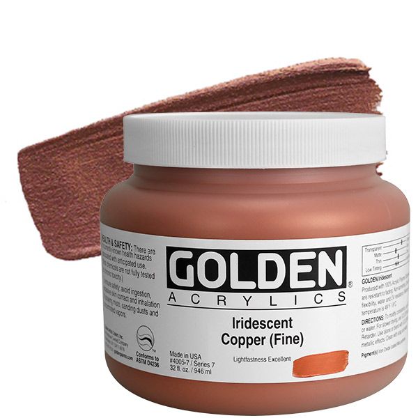 GOLDEN Heavy Body Acrylics - Iridescent Copper, 32oz Jar
