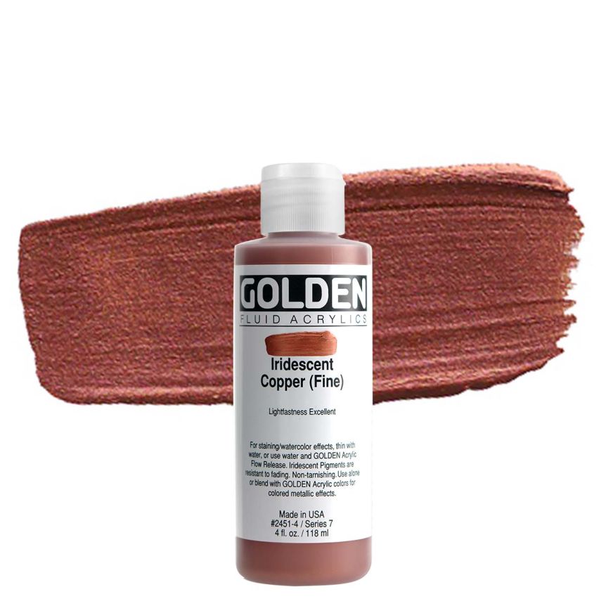 GOLDEN Fluid Acrylics Iridescent Copper (Fine), 4oz