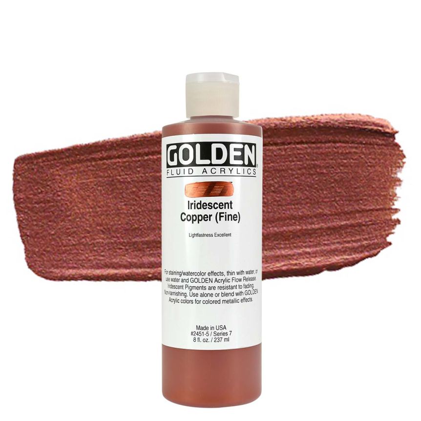 GOLDEN Fluid Acrylics Iridescent Copper (Fine), 8oz