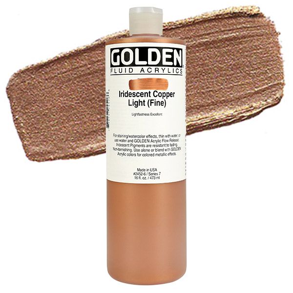 GOLDEN Fluid Acrylics Iridescent Copper Light (Fine) 16 oz