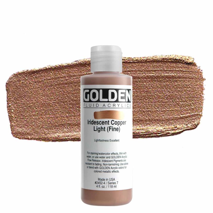 GOLDEN Fluid Acrylics Iridescent Copper Light (Fine), 4oz
