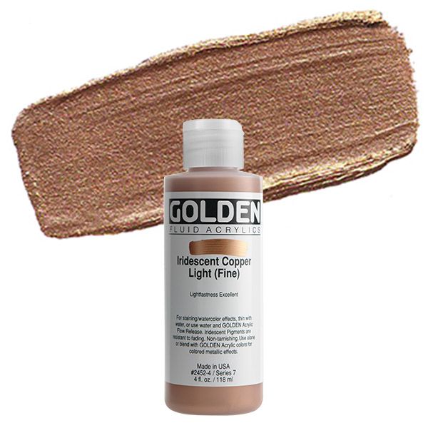 GOLDEN Fluid Acrylics Iridescent Copper Light (Fine) 4 oz