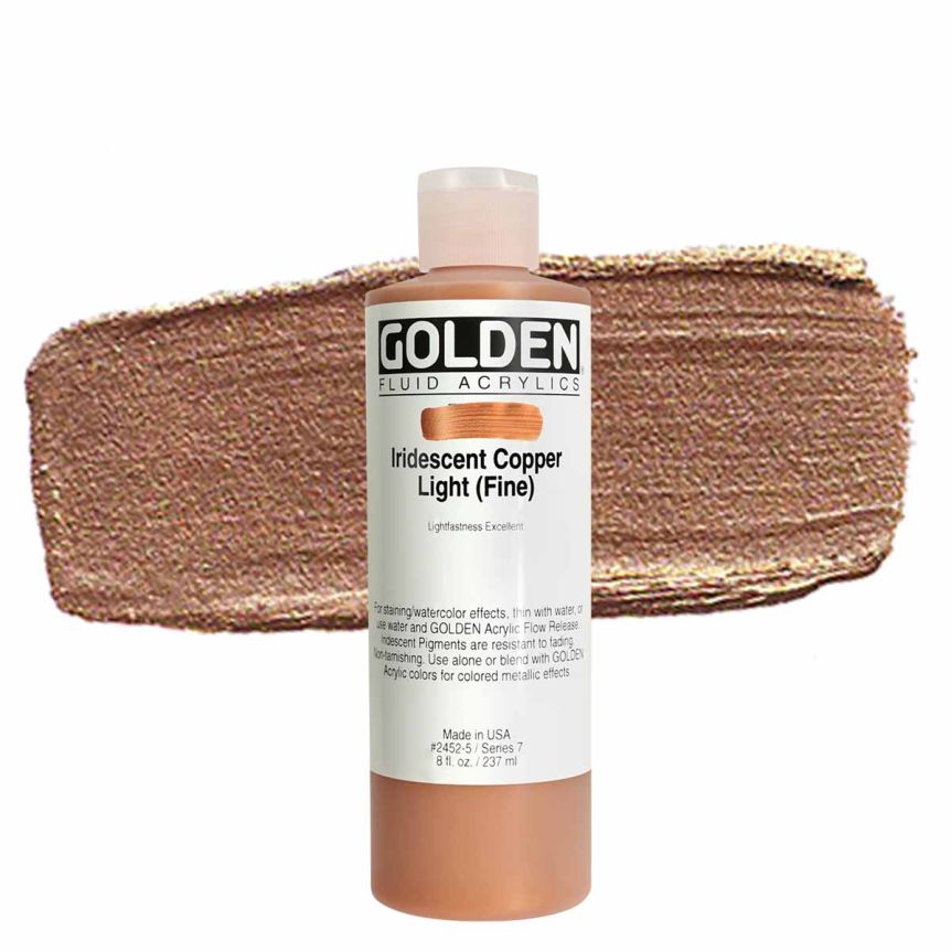 GOLDEN Fluid Acrylics Iridescent Copper Light (Fine), 8oz