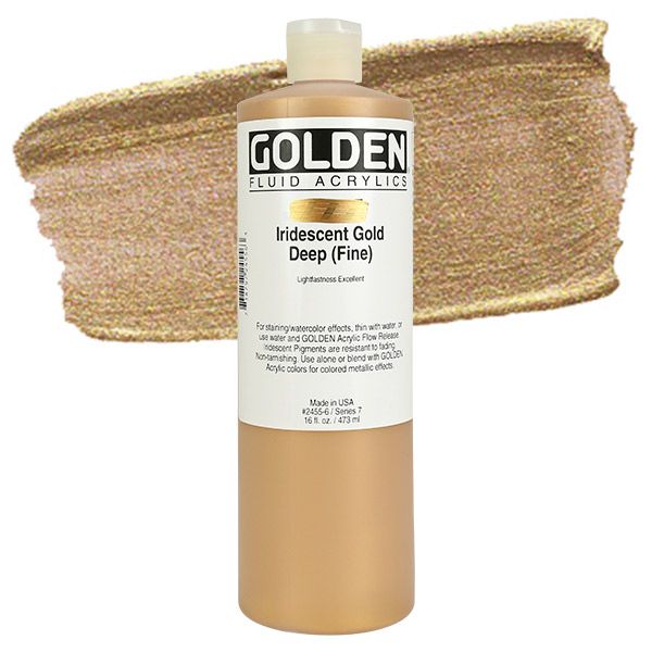GOLDEN Fluid Acrylics Iridescent Gold Deep (Fine) 16 oz