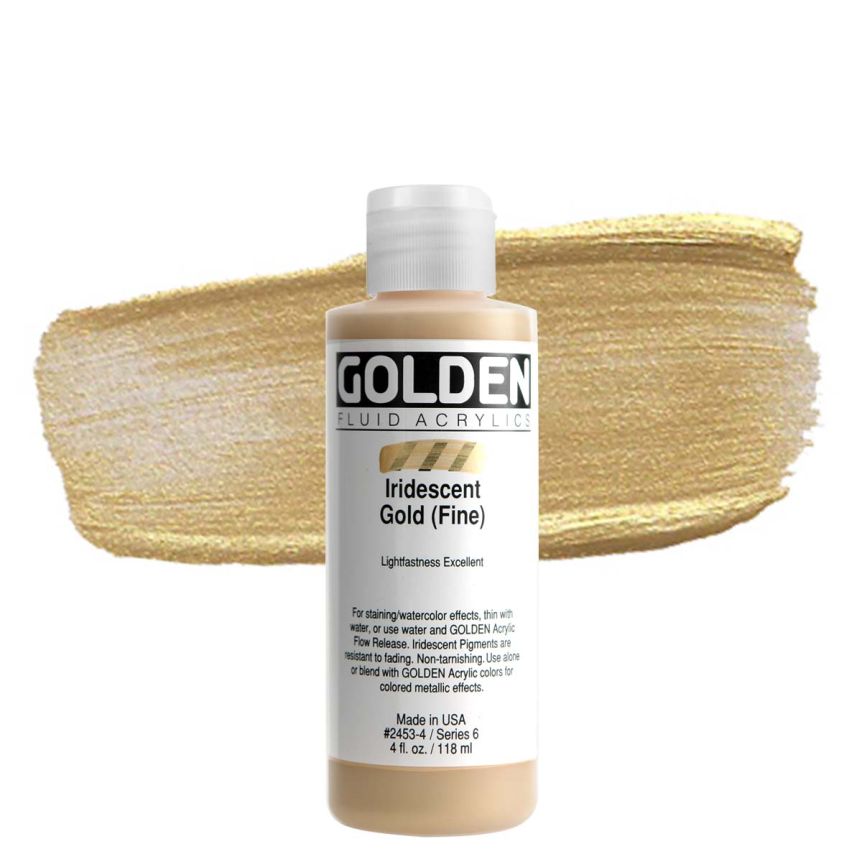 GOLDEN Fluid Acrylics Iridescent Gold (Fine), 4oz